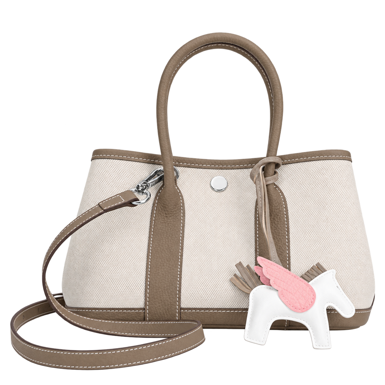 Stone canvas and leather ROUTE TOTE CANVAS bag