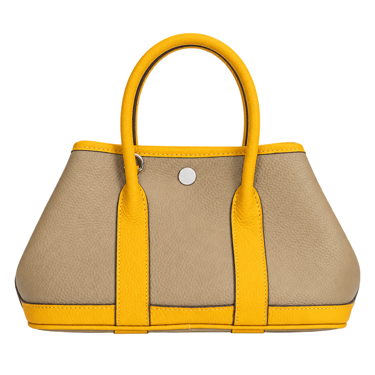 Taupe and yellow ROUTE TOTE bag